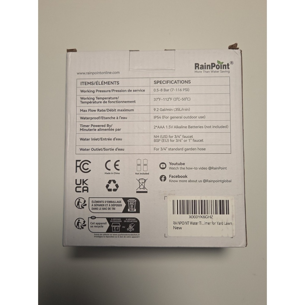 NEW RAINPOINT Programmable 2-Zone Water Timer Model: ITV205 - Picture 3 of 6